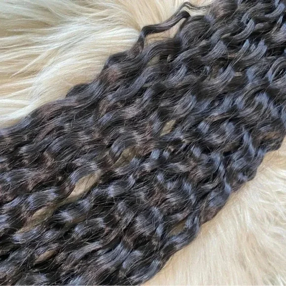 Kinky Curly Hair Natural Black weft extension synthetic 28” - Picture 5 of 5